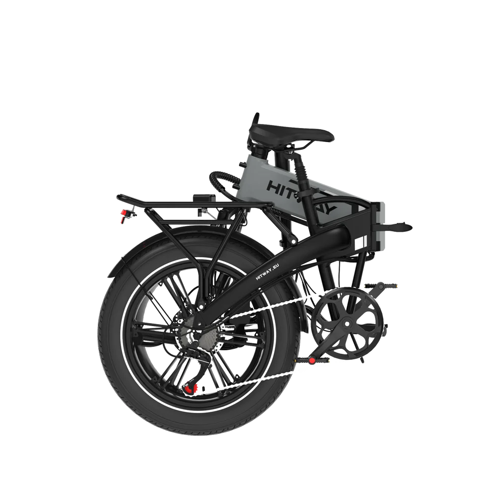 Elektrische vouwfiets HITWAY BK10S, zwart grijs, opgevouwen