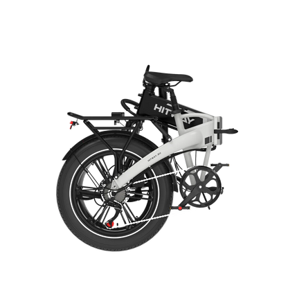 Elektrische vouwfiets HITWAY BK10S, zwart wit, opgevouwen