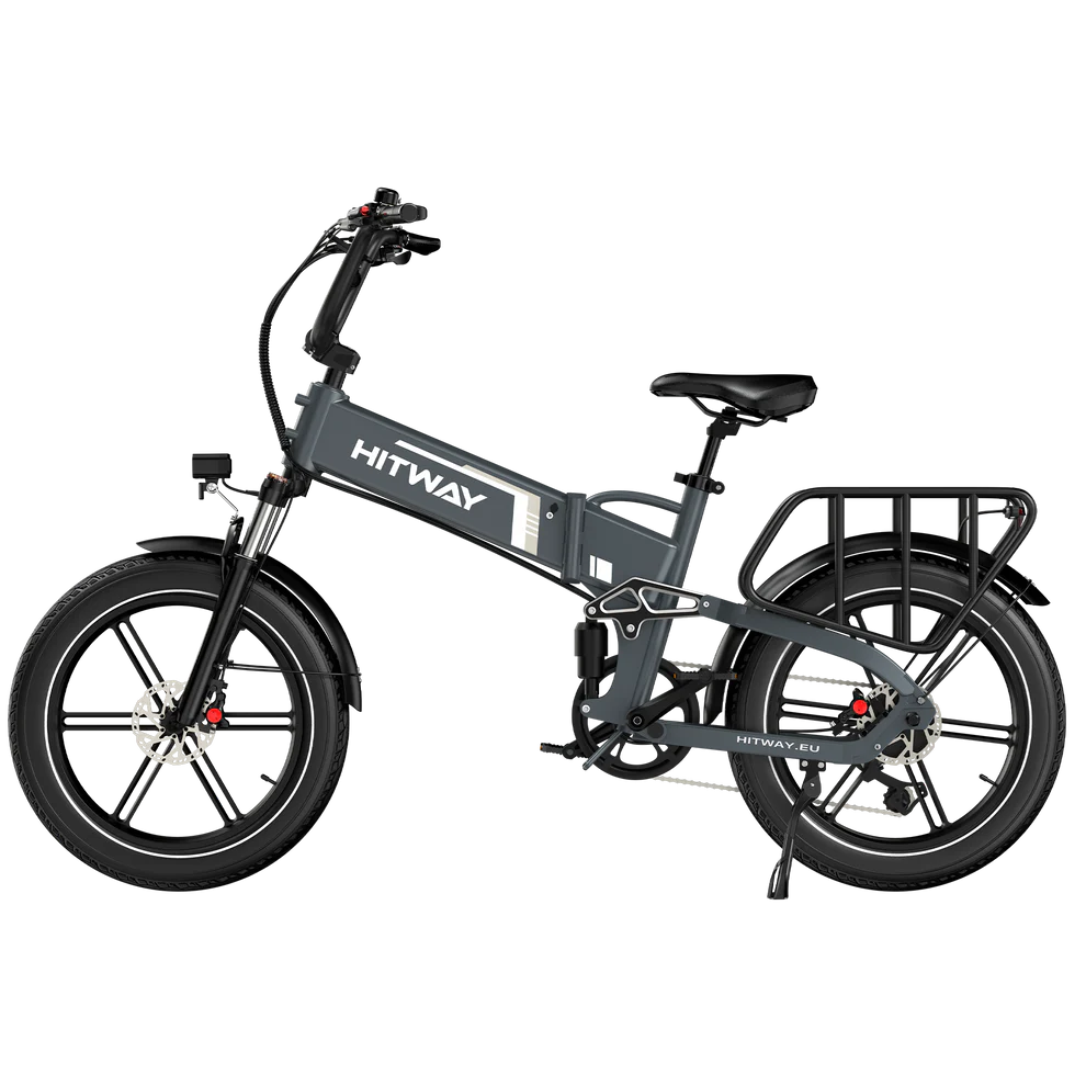 Elektrische vouwfiets HITWAY BK10S PRO, grijs, zijaanzicht links