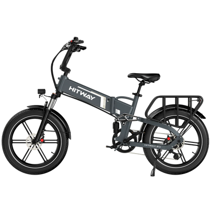 Elektrische vouwfiets HITWAY BK10S PRO, grijs, zijaanzicht links