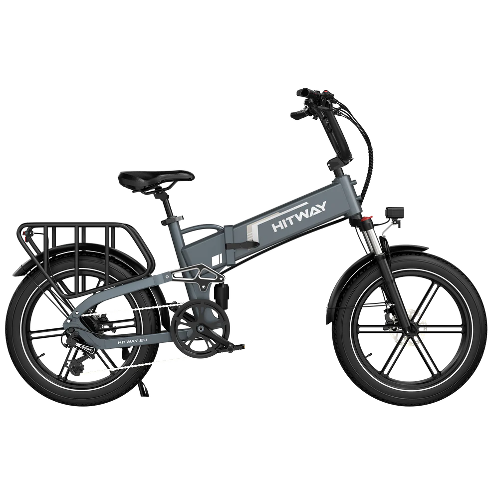 Elektrische vouwfiets HITWAY BK10S PRO, grijs, zijaanzicht rechts