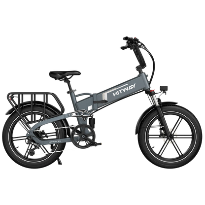 Elektrische vouwfiets HITWAY BK10S PRO, grijs, zijaanzicht rechts