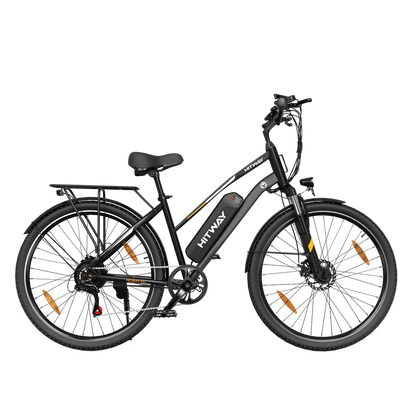 Elektrische fiets HITWAY BK27S zwart, zijaanzicht rechts