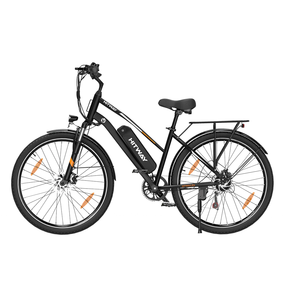 Elektrische fiets HITWAY BK27S zwart, zijaanzicht links