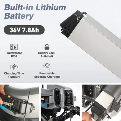 Elektrische vouwfiets HITWAY BK2, kenmerken accu