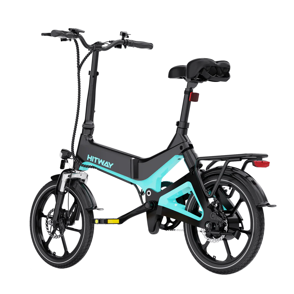 Elektrische vouwfiets HITWAY BK2, zijaanzicht schuin linksachter