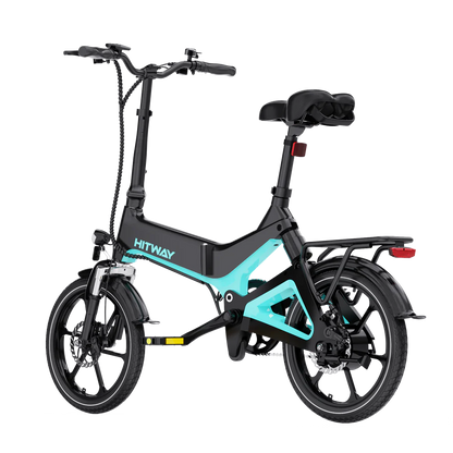 Elektrische vouwfiets HITWAY BK2, zijaanzicht schuin linksachter