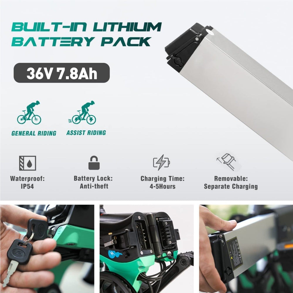 Elektrische vouwfiets HITWAY BK2, kenmerken accu