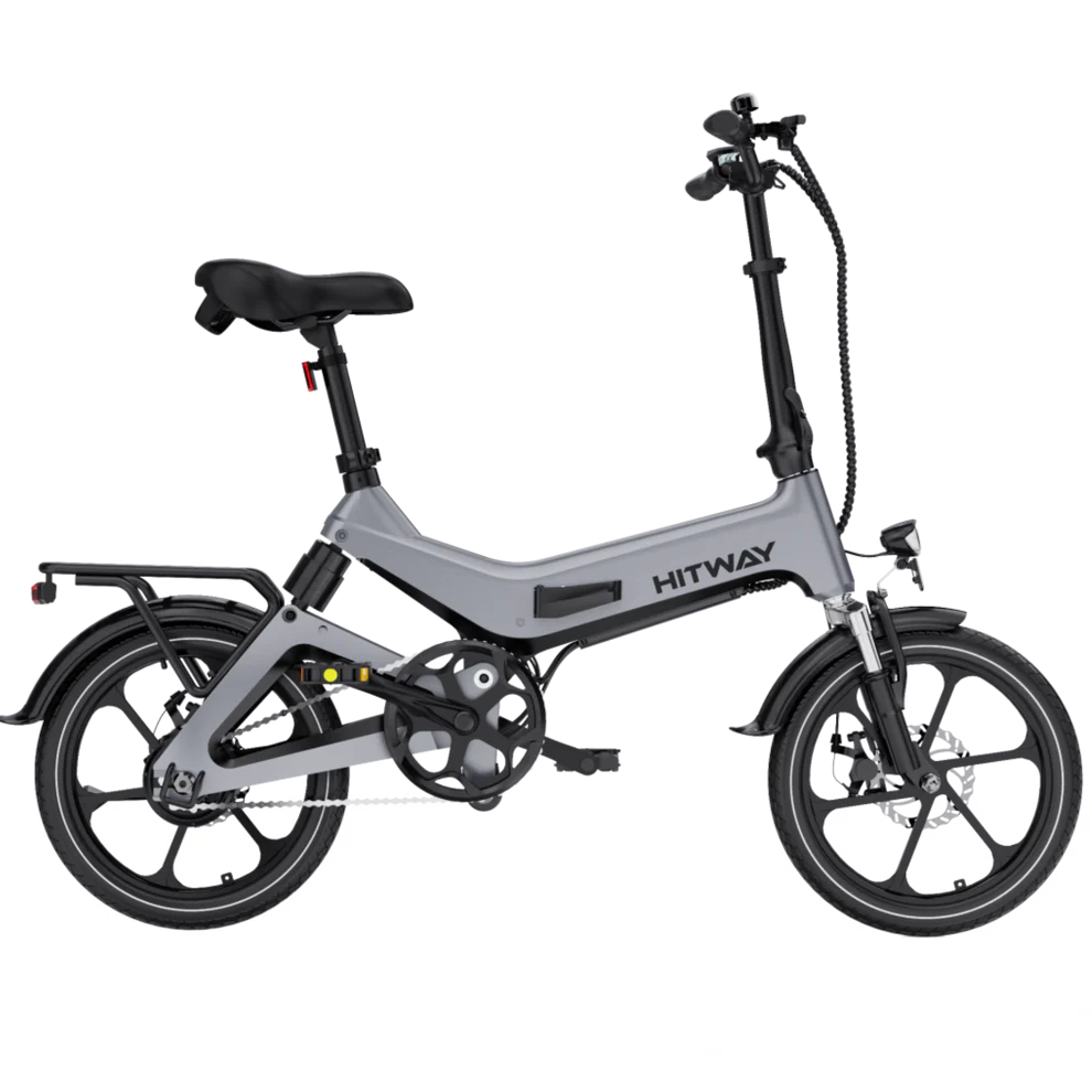 Elektrische vouwfiets HITWAY BK2, grijs, zijaanzicht rechts