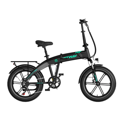 Elektrische vouwfiets HITWAY BK36, zwart, zijaanzicht rechts