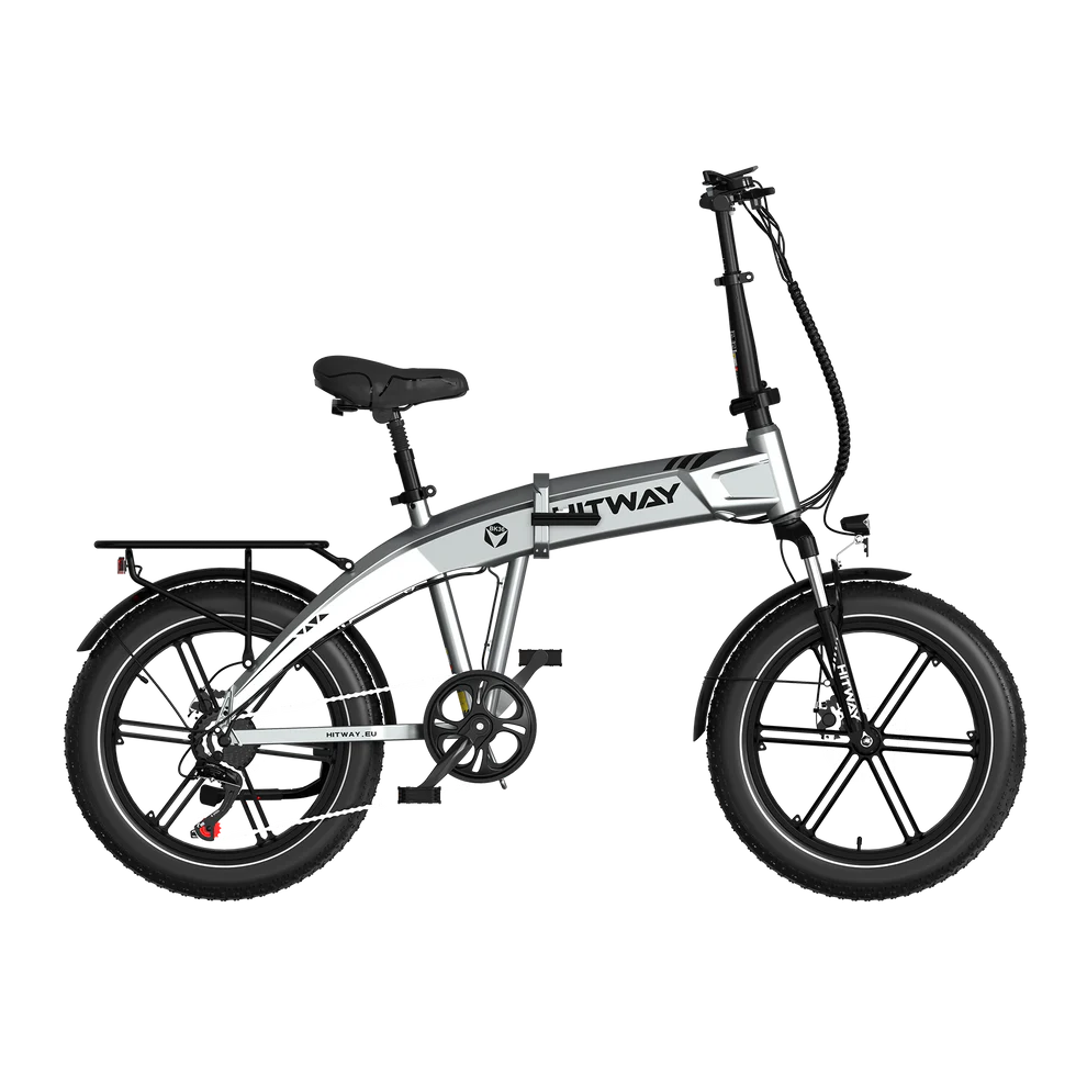 Elektrische vouwfiets HITWAY BK36, grijs, zijaanzicht rechts