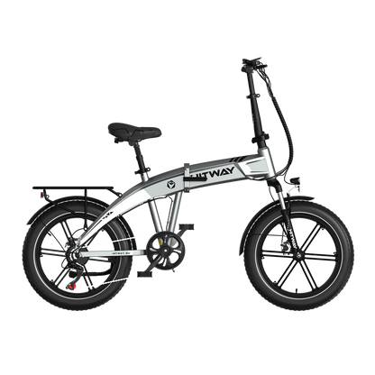 Elektrische vouwfiets HITWAY BK36, grijs, zijaanzicht rechts