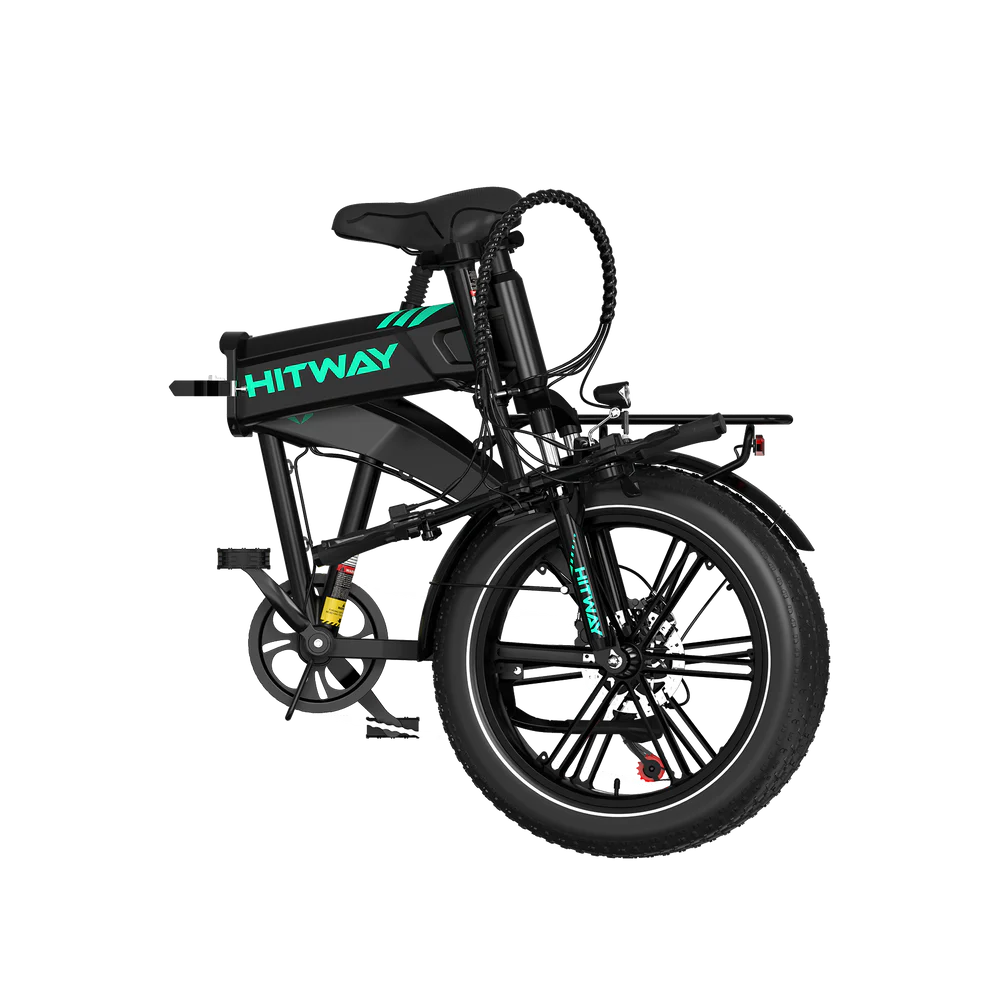 Elektrische vouwfiets HITWAY BK36, zwart, opgevouwen