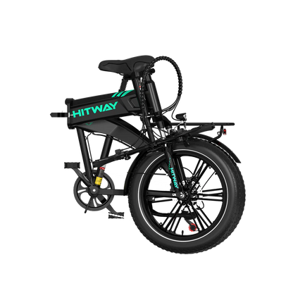 Elektrische vouwfiets HITWAY BK36, zwart, opgevouwen