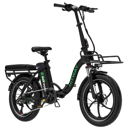 Elektrische vouwfiets HITWAY BK6S L1, zwart, zijaanzicht schuin rechtsvoor