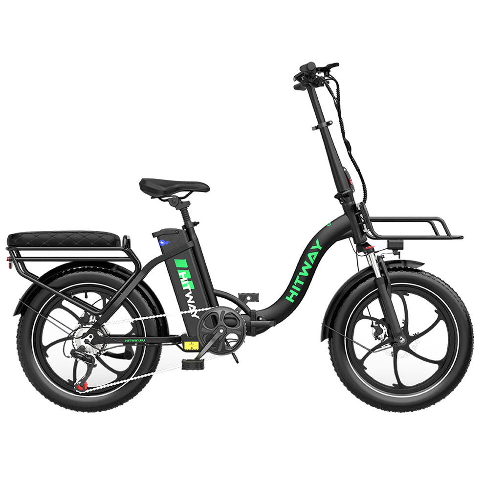 Elektrische vouwfiets HITWAY BK6S L1, zwart, zijaanzicht rechts