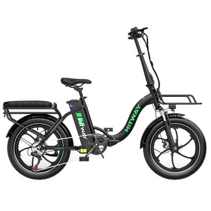Elektrische vouwfiets HITWAY BK6S L1, zwart, zijaanzicht rechts