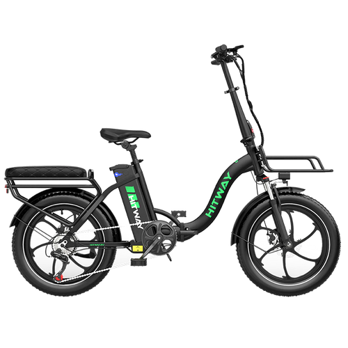 Elektrische vouwfiets HITWAY BK6S L1, zwart, zijaanzicht rechts