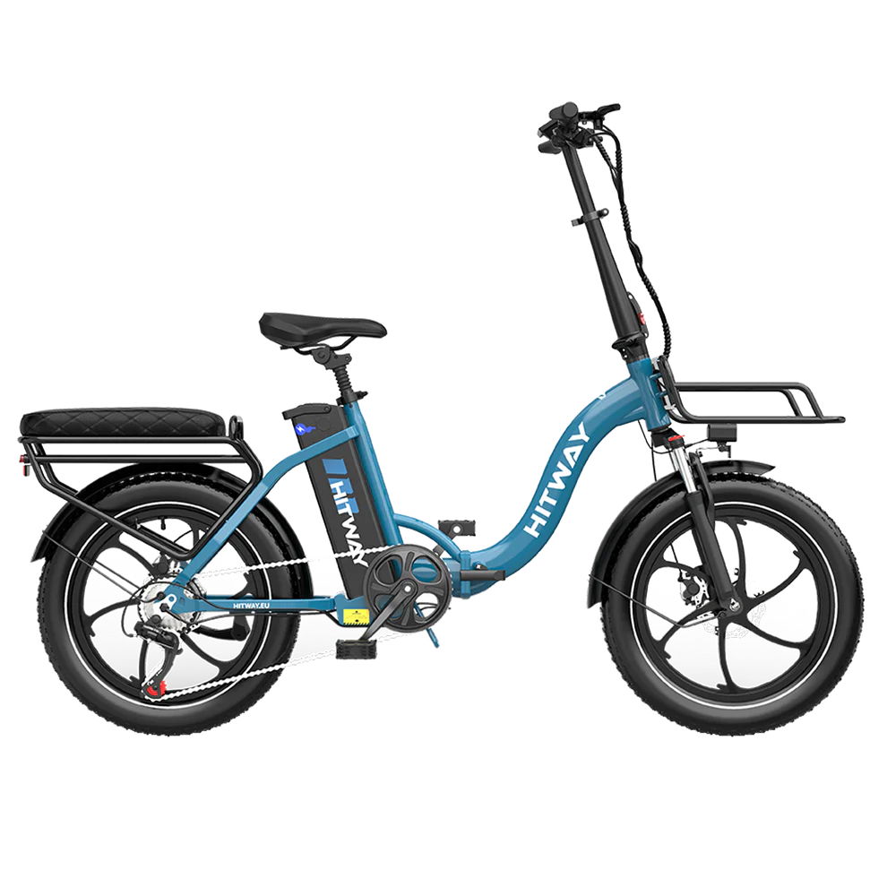 Elektrische vouwfiets HITWAY BK6S L1, blauw, zijaanzicht rechts
