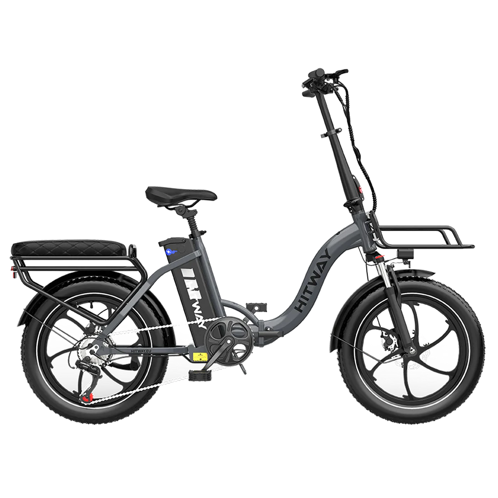 Elektrische vouwfiets HITWAY BK6S L1, grijs, zijaanzicht rechts