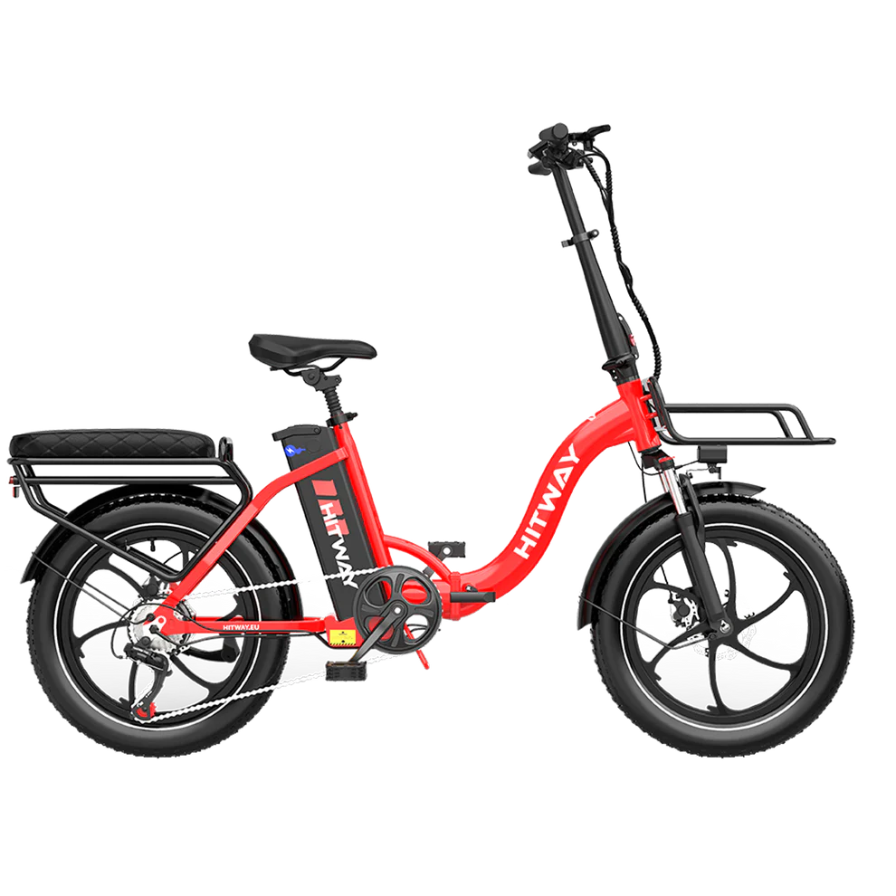 Elektrische vouwfiets HITWAY BK6S L1, rood, zijaanzicht rechts