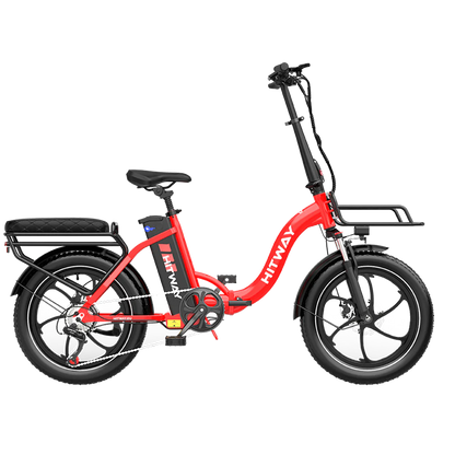 Elektrische vouwfiets HITWAY BK6S L1, rood, zijaanzicht rechts