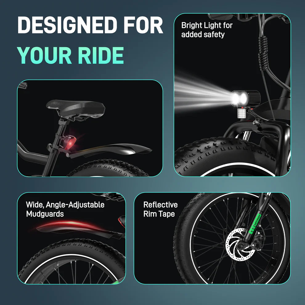 Elektrische fiets HITWAY BK9S, fatbike, voordelen