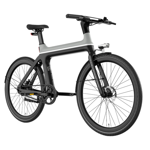 Elektrische fiets ENGWE E-BIKE X in zwart met grijs, zijaanzicht schuin rechts