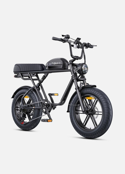 Elektrische fiets ENGWE M20, zwart, zijaanzicht schuin rechtsvoor, enkele accu