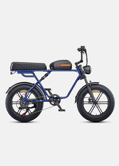 Elektrische fiets ENGWE M20, blauw, zijaanzicht rechts, enkele accu