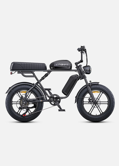 Elektrische fiets ENGWE M20, zwart, zijaanzicht rechts, dubbele accu